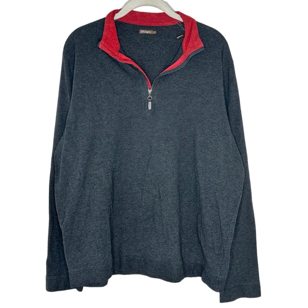 j mclaughlin Women’s Gray 1/4 Zip Long Sleeved Active Pima Cotton Pullover Sz L